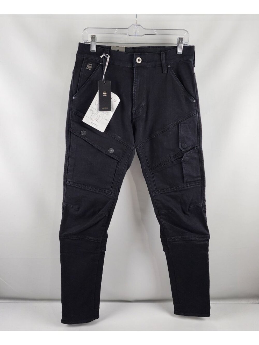 G Star RAW Jeans Mens 30x32 AirBlaze 3D Skinny Leg Pitch Black Denim NWT